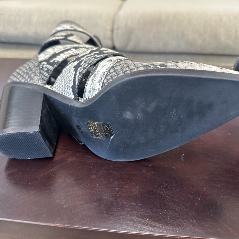 Jeffrey Campbell Pointed Python-Print Buckle Boot… - image 5